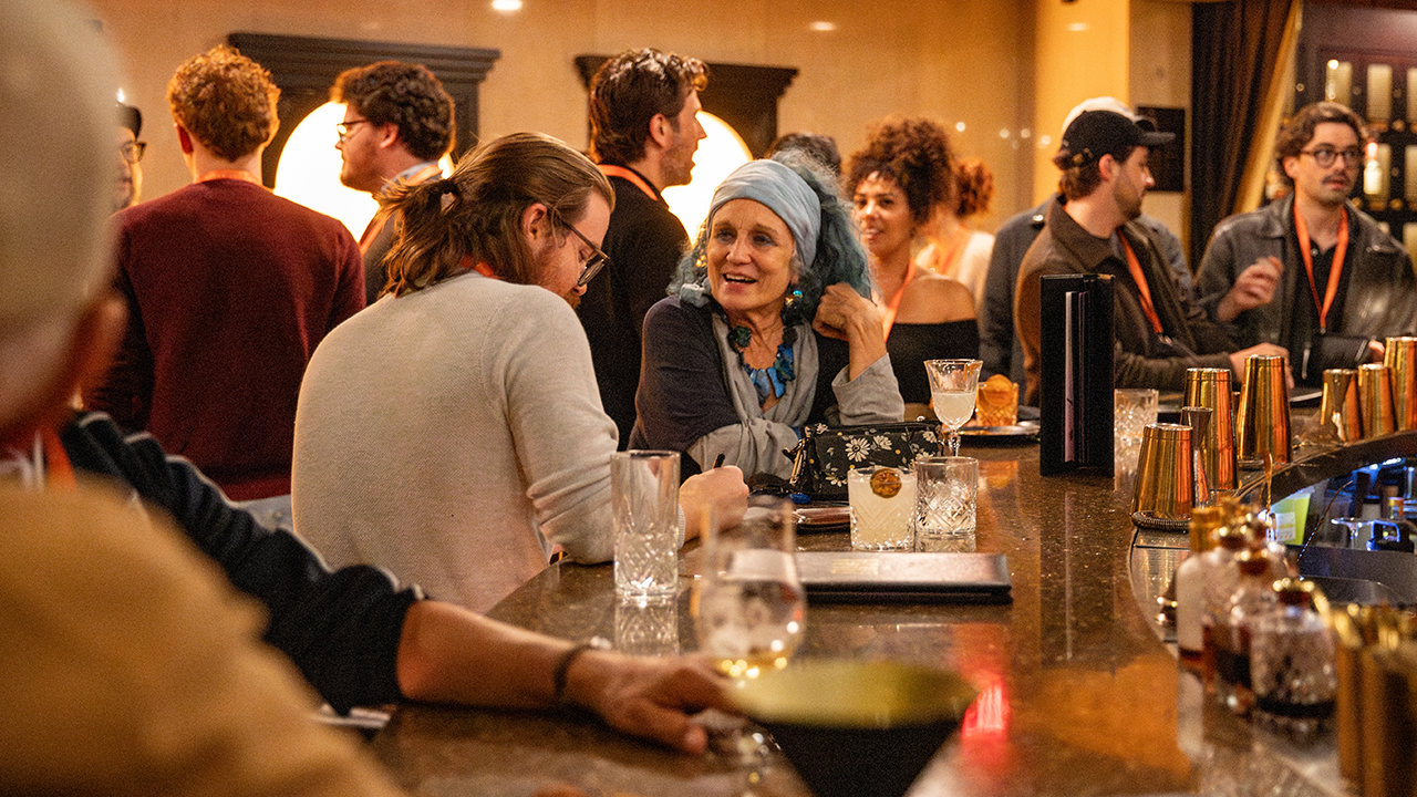 Guests enjoying the cocktail